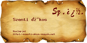 Szenti Ákos névjegykártya